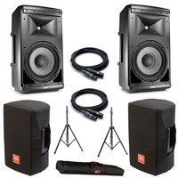 

JBL 2x EON610 10" Class D Two-Way Multipurpose Speaker - Bundle With 2x Pyle PSTND2 6ft Tripod Speaker Stand, Gator Cases Speaker Stand Bag, 2x 25 Ft. Rean XLR3F to XLR3M Mic Cable, Deluxe Padded Cover