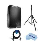 

JBL EON615 15" Class D Two-Way Multipurpose Self-Powered Sound Reinforcement Speaker, 50Hz-20kHz, - Bundle With Strukture Aluminum Speaker Stand with Air Release, 20' 7mm Rubber XLR Mic Cable, Cloth