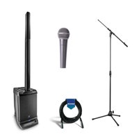 

JBL EON ONE All-In-One Linear Array P.A. System, Includes EON ONE Base and Column Speaker Array - Behringer ULTRAVOICE XM8500 Cardioid Vocal Microphone - Mic Stand - 25' XLR Cable