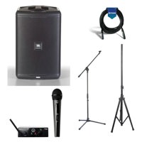 

JBL Portable EON ONE Compact PA Singer/Songwriter - AKG Wireless Microphone - Mic Stand - Speaker Stand - XLR Cable