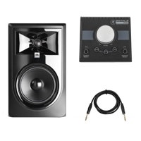 

JBL 305P MkII Powered 5" Dual 41W Two-Way Studio Monitor - Mackie Big Knob Passive 2x2 Studio Monitor Controller - TRS 6' 1/4" Male to 1/4" TRS Male Cable with Rean Gold Connectors