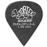 

Dunlop Tortex Sharp Guitar Picks, 1.35mm Gauge, Black, 12-Pack