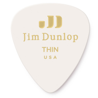 

Dunlop Celluloid Guitar Picks, Thin, White, 12-Pack