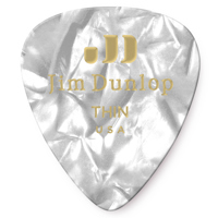 

Dunlop Celluloid Guitar Picks, Thin, White Pearloid, 12-Pack