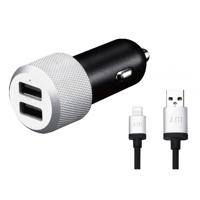 

Just Mobile Highway Max Deluxe Aluminum Car Charger with Cable and Lightning Connector, 2Port/2.4A