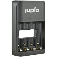 

Jupio USB 4-Slot Battery Charger with LED Lights for Rechargeable AA and AAA Batteries