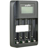 

Jupio USB 4-Slots Fast Charger with LCD Display for Rechargeable AA and AAA Batteries