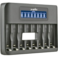 

Jupio USB 8-Slots Octo Battery Charger with LCD Display for Rechargeable AA and AAA Batteries