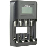 

Jupio USB 4-Slots Ultra Fast Battery Charger with LCD Display for Rechargeable AA and AAA Batteries