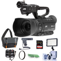 

JVC GY-HM180 12.4MP 4K Ultra HD Camcorder 12x Optical Zoom - Bundle With 64GB SDXC U3 Card, Video Light, Shotgun Mic, Video Bag, Cleaning Kit, 62mm UV Filter, Card Reader, Memory Wallet