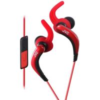 

JVC HA-ETR40 Splashproof Sporty Inner Ear Headphones with Button Mic and Remote, Red