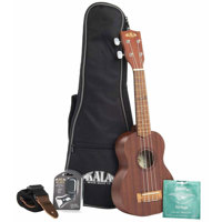 

Kala Satin Mahogany Soprano Ukulele Bundle with Klipz Tuner and Gig Bag