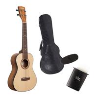 

Kala Satin Port Oxford Cedar Top Hawaiian Koa Tenor Ukulele with Elite Archtop Hard Case & D'addario Humidifier Pro