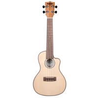 

Kala Satin Solid Spruce Spalted Maple Cutaway Travel Concert Ukulele with Custom Deluxe Gig Bag