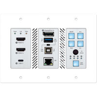 

Key Digital KD-X4X1WUTX 4x1 4K/18G HDBT PoH Wall Plate Switcher with 2x HDMI, DP, USB-C, USB, LAN, ARC, Audio De-Embed, Transmitter Only