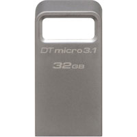 

Kingston Technology 32GB DataTraveler Micro 3.1 Ultra-Compact Metal USB 3.1 Flash Drive, 100MB/s Read, 15MB/s Write
