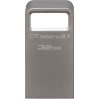 

Kingston Technology 32GB DataTraveler Micro 3.1 Ultra-Compact Metal USB 3.1 Flash Drive, 100MB/s Read, 15MB/s Write