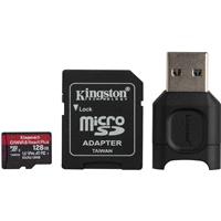

Kingston Technology Canvas React Plus 128GB microSDXC UHS-II Class 10 Memory Card with SD Adapter, 285MB/s Read, 165MB/s Write
