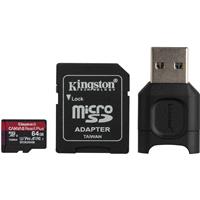 

Kingston Technology Canvas React Plus 64GB microSDXC UHS-II Class 10 Memory Card with SD Adapter, 285MB/s Read, 165MB/s Write