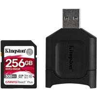 

Kingston Technology Canvas React Plus 256GB SDXC UHS-II Class 10 Memory Card with SD Adapter, 300MB/s Read, 260MB/s Write