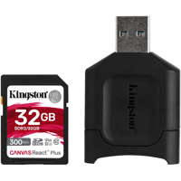 

Kingston Technology Canvas React Plus 32GB SDHC UHS-II Class 10 Memory Card with SD Adapter, 300MB/s Read, 260MB/s Write