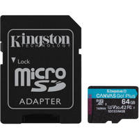 

Kingston Technology Canvas Go! Plus 64GB microSDXC UHS-I Class 10 Memory Card with SD Adapter, 170MB/s Read, 70MB/s Write