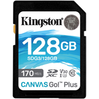 

Kingston Technology Canvas Go! Plus 128GB SDXC UHS-I Class 10 Memory Card, 170MB/s Read, 90MB/s Write