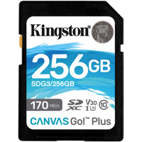 

Kingston Technology Canvas Go! Plus 256GB SDXC UHS-I Class 10 Memory Card, 170MB/s Read, 90MB/s Write