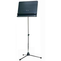 

K&M 118/3 Orchestra Music Stand with Chrome Stand and Black Wooden Desk, Additional Shelf