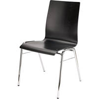 

K&M 13405 18" High Stacking Chair with Chrome Legs, Black
