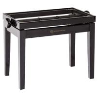 

K&M 13701 Wooden-Frame Piano Bench, 18.11-21.65" Height, Black Glossy Finish