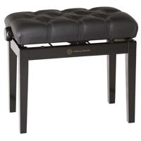 

K&M 13981 Piano Bench with Quilted Leather Seat Cushion, Black Glossy Finish