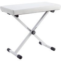 

K&M 14077 Keyboard Bench, 15.9 to 23.8" Height-Adjustment Range, Imitation Leather Seat, Pure White