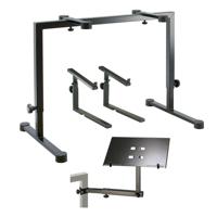 

K&M Omega Table-Style Keyboard Stand, Black - Bundle With K&M 18813-016-55 Stacker for 18810 Keyboard Stand, K&M 18815-000-55 Laptop Holder, Black