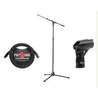 

K&M 210/9 Microphone Stand with Telescoping Boom, Microphone Stand Adapter and Cable, 35.43-63.18" Height, Black