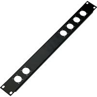 

K&M 28306 Rack Panel with 6 XLR Connector, 1-Space Height, Black