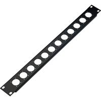 

K&M 28312 Rack Panel with 12 XLR Connector, 1-Space Height, Black