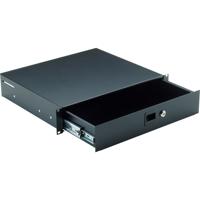 

K&M 491/2 Rackmount Storage with Keylock Heavy-Duty Slides, 2-Spaces Height, Black