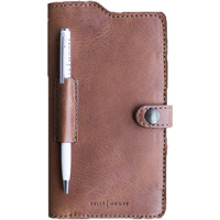 

Kelly Moore Passport Wallet Full Grain Leather, Apache Brown
