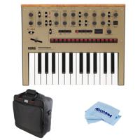 

Korg Monologue 25-Key Monophonic Analog Synthesizer with 80 Presets, Gold - Bundle Gator Cases Updated Padded Nylon Mixer/Equipment Bag, Microfiber Cloth