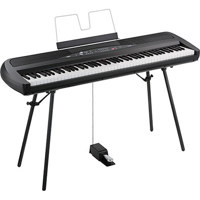

Korg 88 Key Portable Digital Piano with Speakers, 30 Sounds, 88 Weighted Hammer Action Keys, High-Output Amplifiers, Stereo Audio Input, Stand, Black
