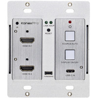 

KanexPro WP-2X1HDUSBC Double Gang 4K HDMI 2.0 & USB-C Wall Plate Switcher Over HDBaseT with IR & PoH
