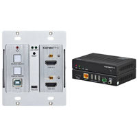 

KanexPro WP-HDBTKVM3 Double Gang 2x1 HDMI & USB 2.0 Wall Plate Switcher Over HDBaseT & PoH