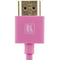 

Kramer Electronics C-HM/HM/PICO Ultra-Slim Flexible High-Speed HDMI Cable with Ethernet, Pink, 3'