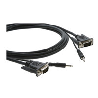

Kramer Electronics 15-Pin HD (M) to 15-Pin HD (M) & 3.5mm Stereo Audio Micro VGA Cable, 3'