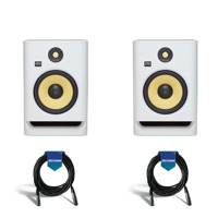 

KRK 2 Pack ROKIT 5 G4 5" Powered White Noise Near-Field Studio Monitor, 43Hz-40kHz Frequency Response - With 2 Pack 20' 6mm Rubber XLR Microphone Cable