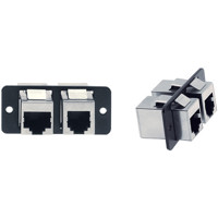 

Kramer Electronics W-1145 RJ-11 and RJ-45 Pass Through Wall Plate Insert, Single Slot, Gray