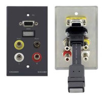 

Kramer Electronics WAV-6H Passive Wall Plate - HDMI, 15-Pin HD, 3.5mm Stereo Audio & 3 RCA, Black