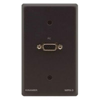 

Kramer Electronics WPX-3 15-Pin HD to 2x6-Pin Terminal Block Passive Wall Plate, Black