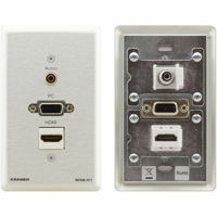 

Kramer Electronics WXA-H1/US Passive Pass-through Wall Plate with VGA, 3.5mm Audio & HDMI Connectors, Silver